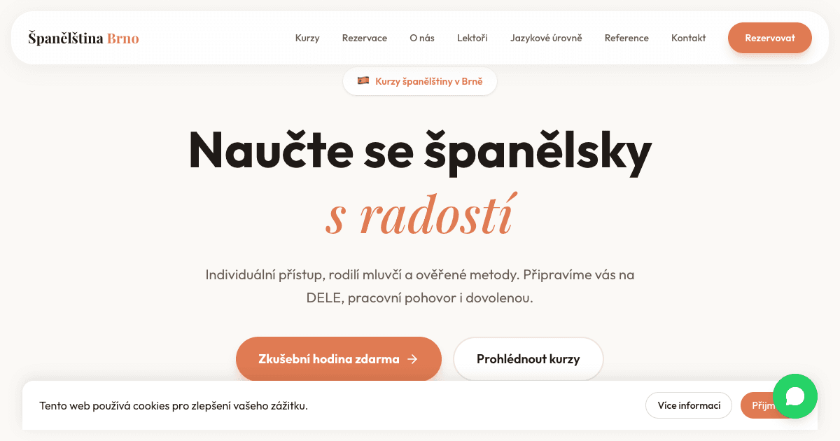 Španělština Brno – moderní web pro jazykovou školu — po