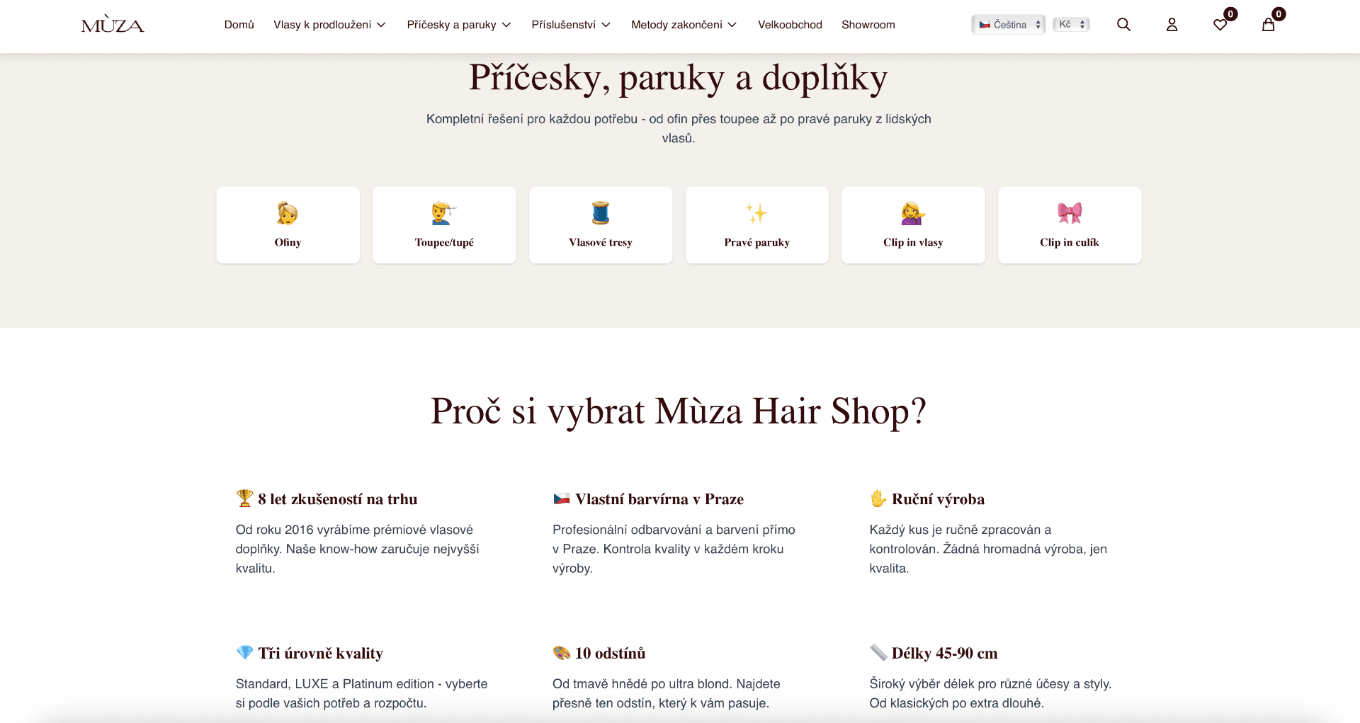 MŮZA Hair – e-shop pro prodej vlasů k prodloužení
