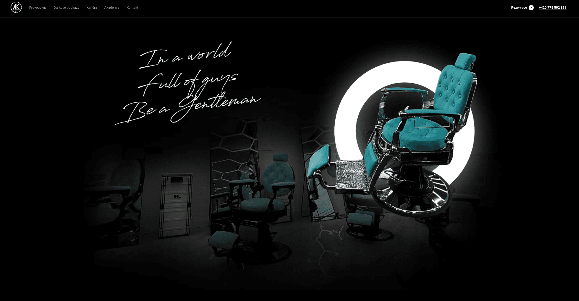 AK Barbers – web pro barber brand (realizace podle dodaného designu) — po