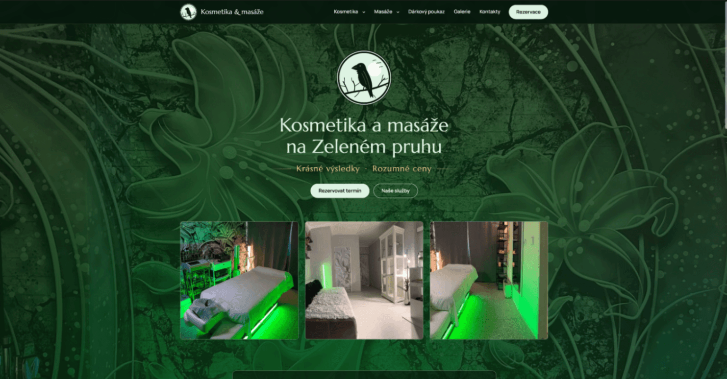 Zelený pruh – web pro kosmetický a masážní salon